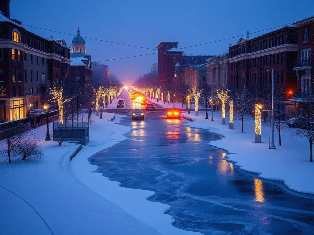 Boston in winter turns into a real life snow globe