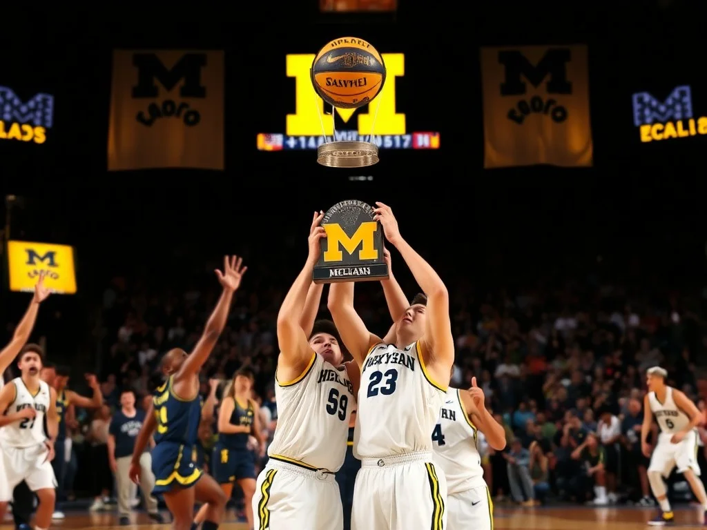 Michigan powers to its second national title and first since 1989, beating UConn 69-63
